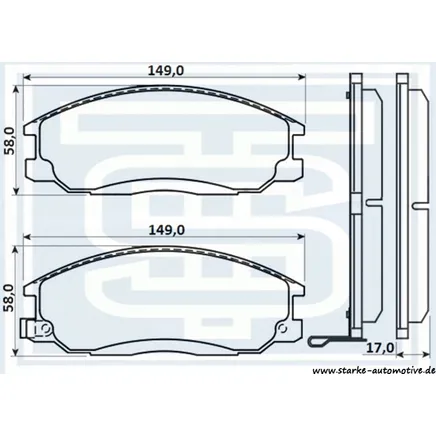 Колодки тормозные перед. HYUNDAI SANTA F/TRAJET / SSANGYONG ACTYON/KYRON/REXTON STARKE 178-516