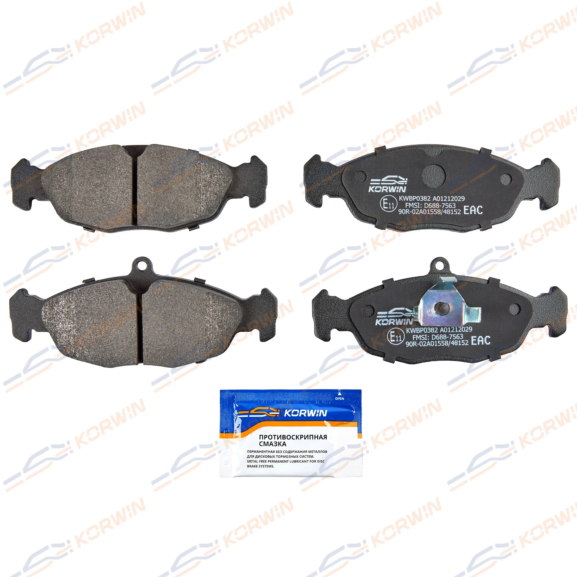 Колодки тормозные перед. Daewoo Nexia -08/Chevrolet Lanos 05-/Opel/ZAZ KORWIN KWBP0382