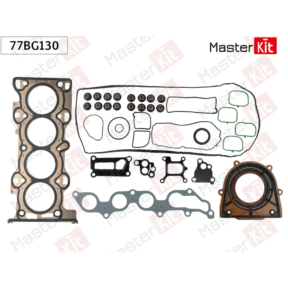 Полный комплект прокладок ДВС FORD/MAZDA/VOLVO 1.8 04- CGBA/CGBB/CHBA/CHBB/CSDA/CSDB/Q7DA/QQ MASTERKIT 77BG130