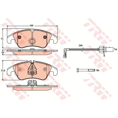 Колодки передние AD A4/A5/Q5 TRW GDB1768
