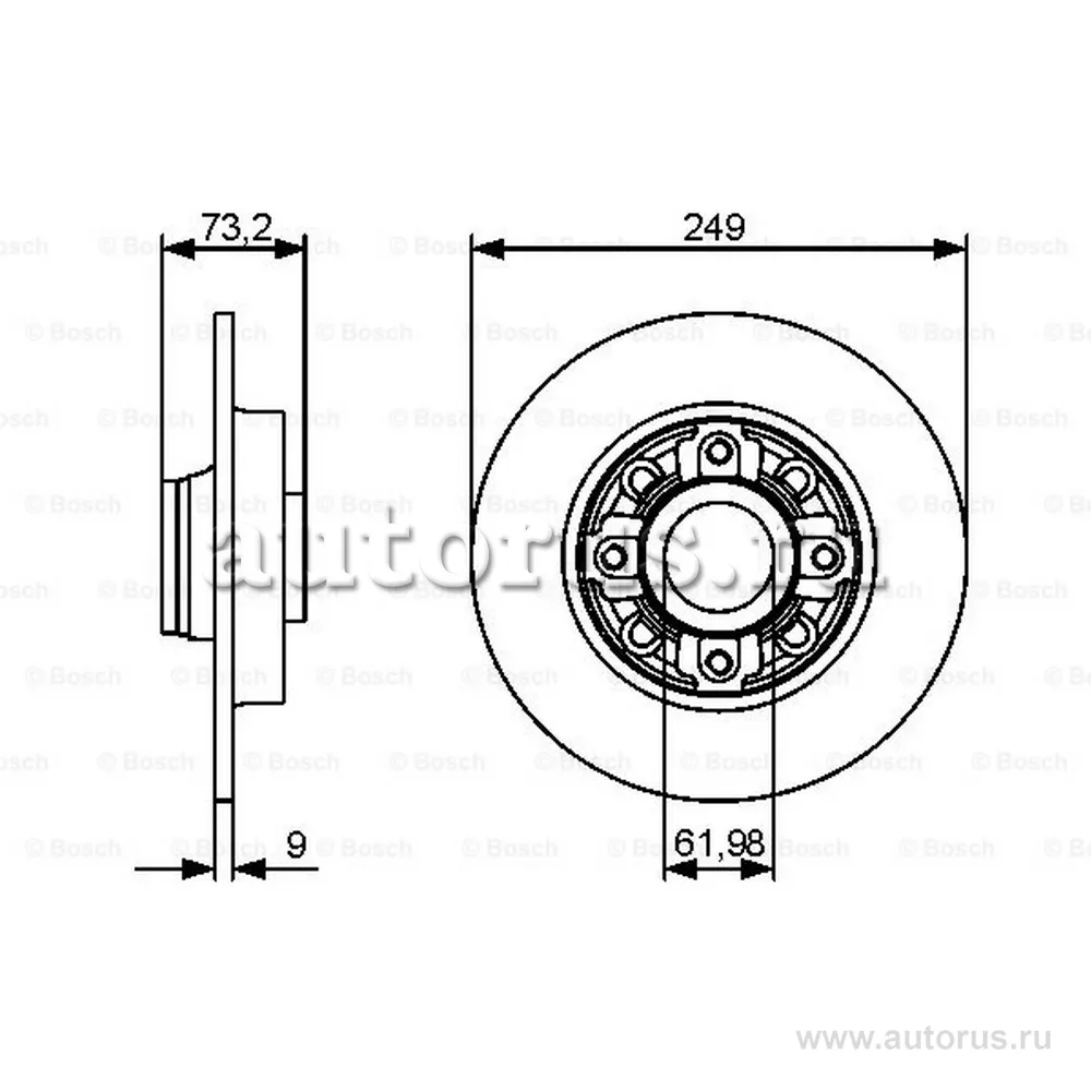 Диск тормозной задний BOSCH 0 986 479 388