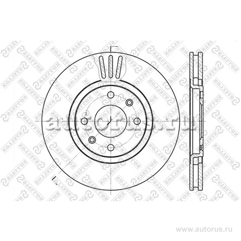 Диск тормозной передний PEUGEOT 406,CITROEN XANTIA 2.0-3.0/1.9TD STELLOX 60203720V_SX