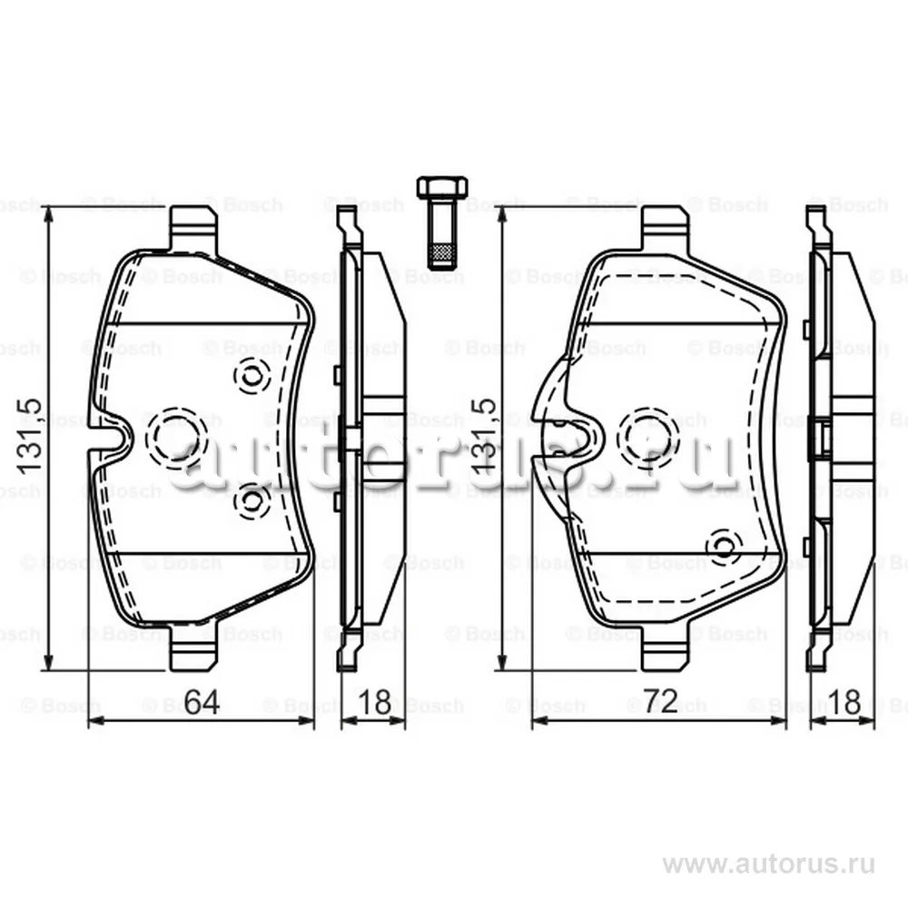 Тормозные колодки задние 0986494168 BOSCH 0986494168