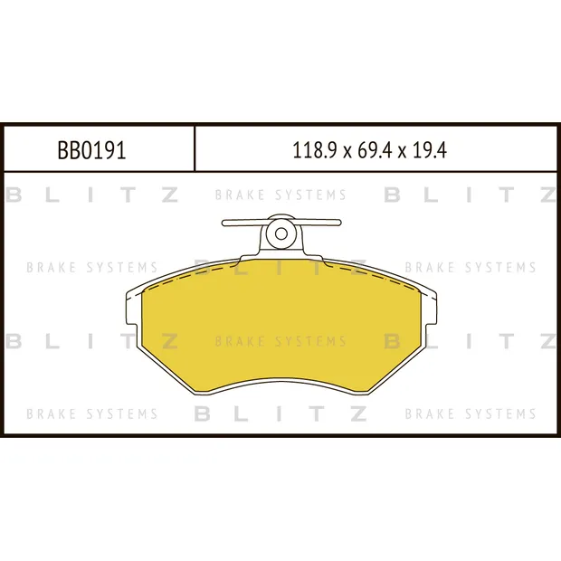 Колодки тормозные дисковые передние AUDI A4 95->VW Caddy/Golf/Passat/Vento 91-> BLITZ BB0191