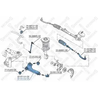 Рычаг правый Renault Megane III Hatchback BZ0/Coupe DZ0 08> STELLOX 57-01132-SX
