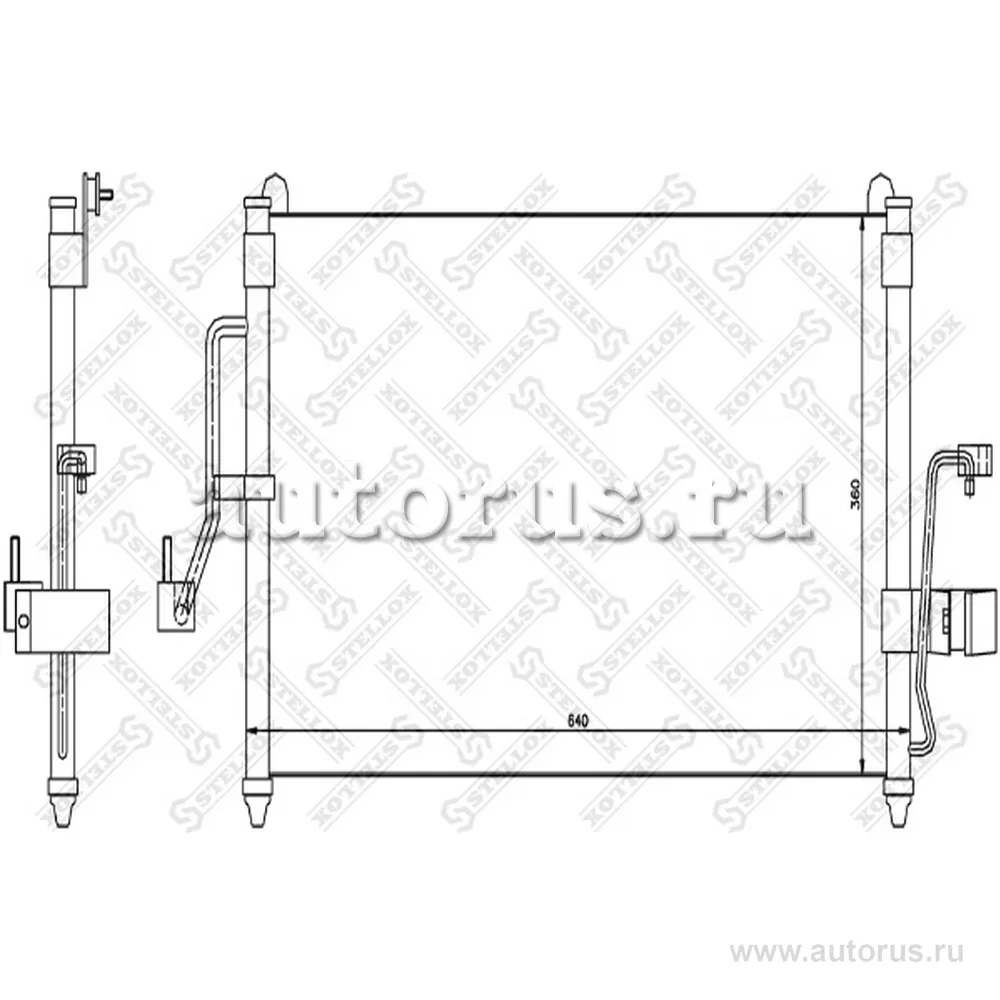 Радиатор конд. Daewo Nubira 1.6-2.0 97 STELLOX 1045335_SX