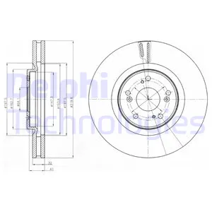 Диск тормозной передний HONDA ACCORD VIII/IX 08-> DELPHI BG4225