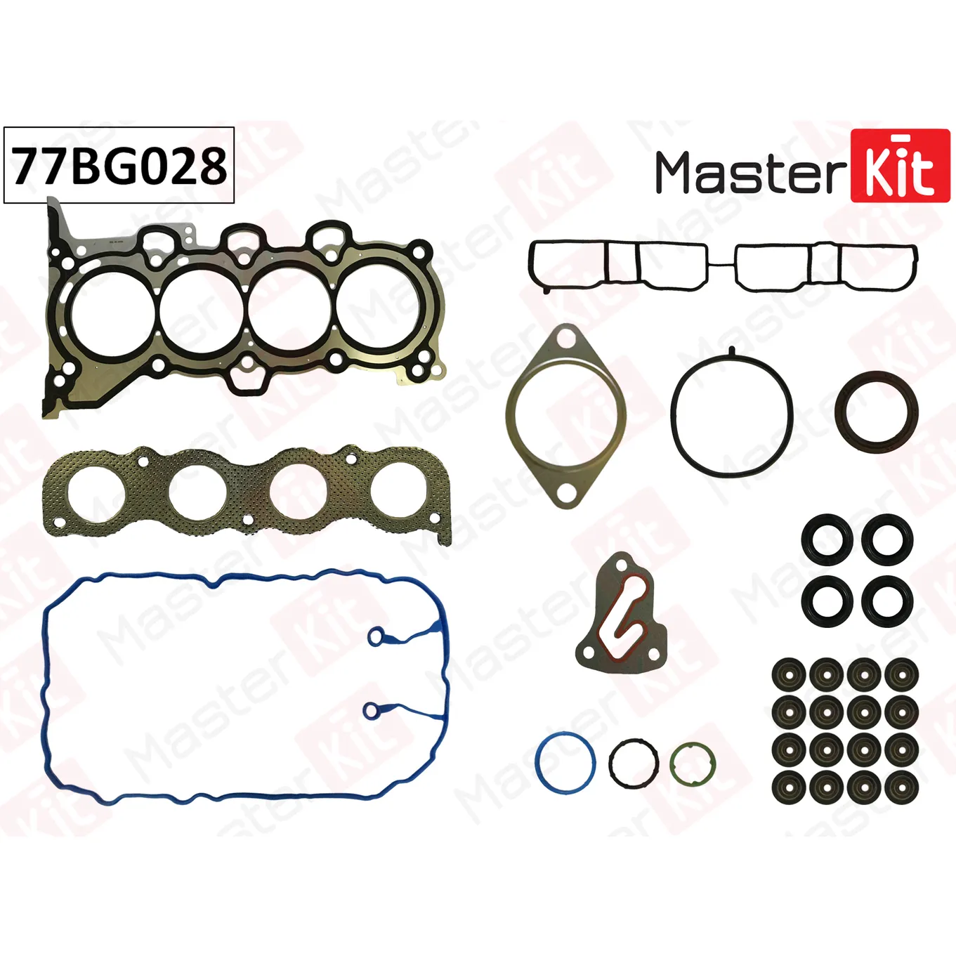 Верхний комплект прокладок ГБЦ Hyundai/Kia ELANTRA,I30,I40,IX35(G4NA/G4NU) 2.0i MASTERKIT 77bg028