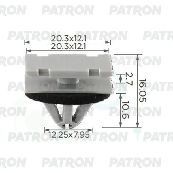 Клипса пластмассовая (комплект 10шт) GM применяемость: молдинги PATRON P37-0508S