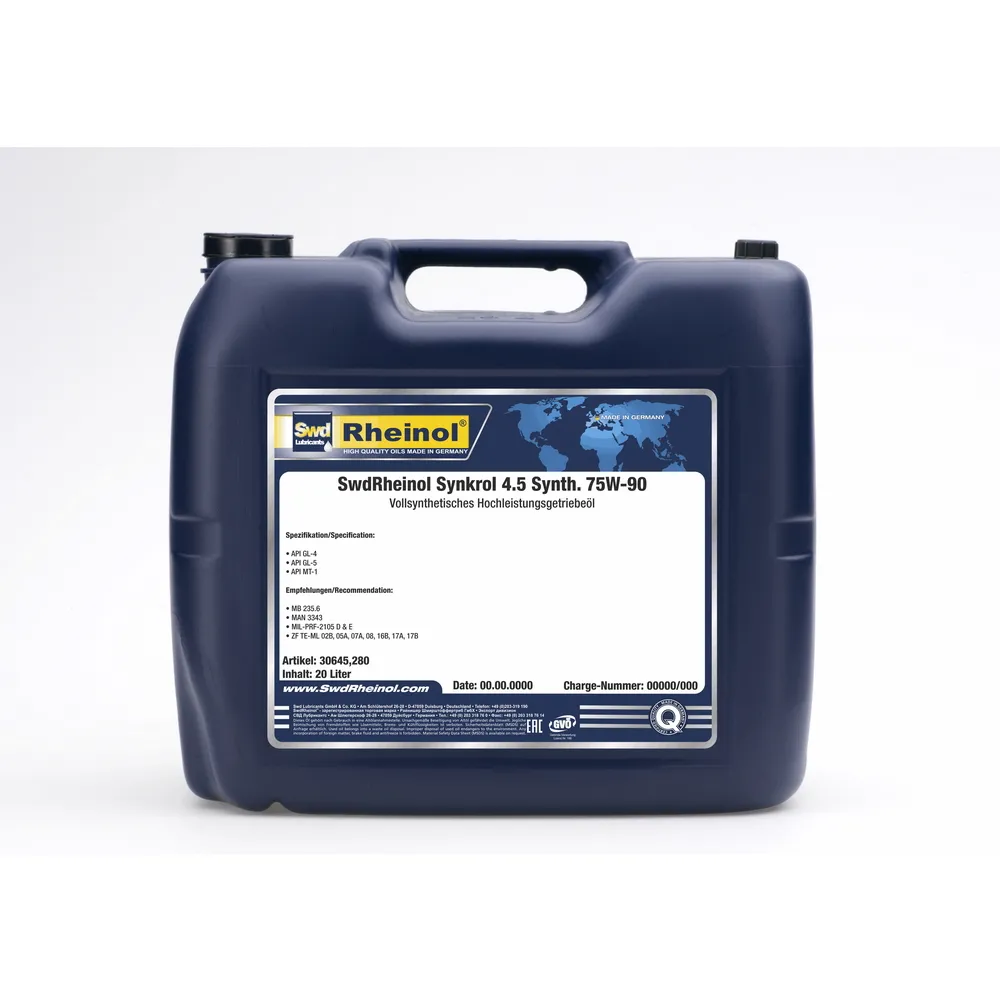Масло трансмиссионное SWD RHEINOL Synkrol 4.5 Synth. 75W90 синтетическое 20 л 30645,280