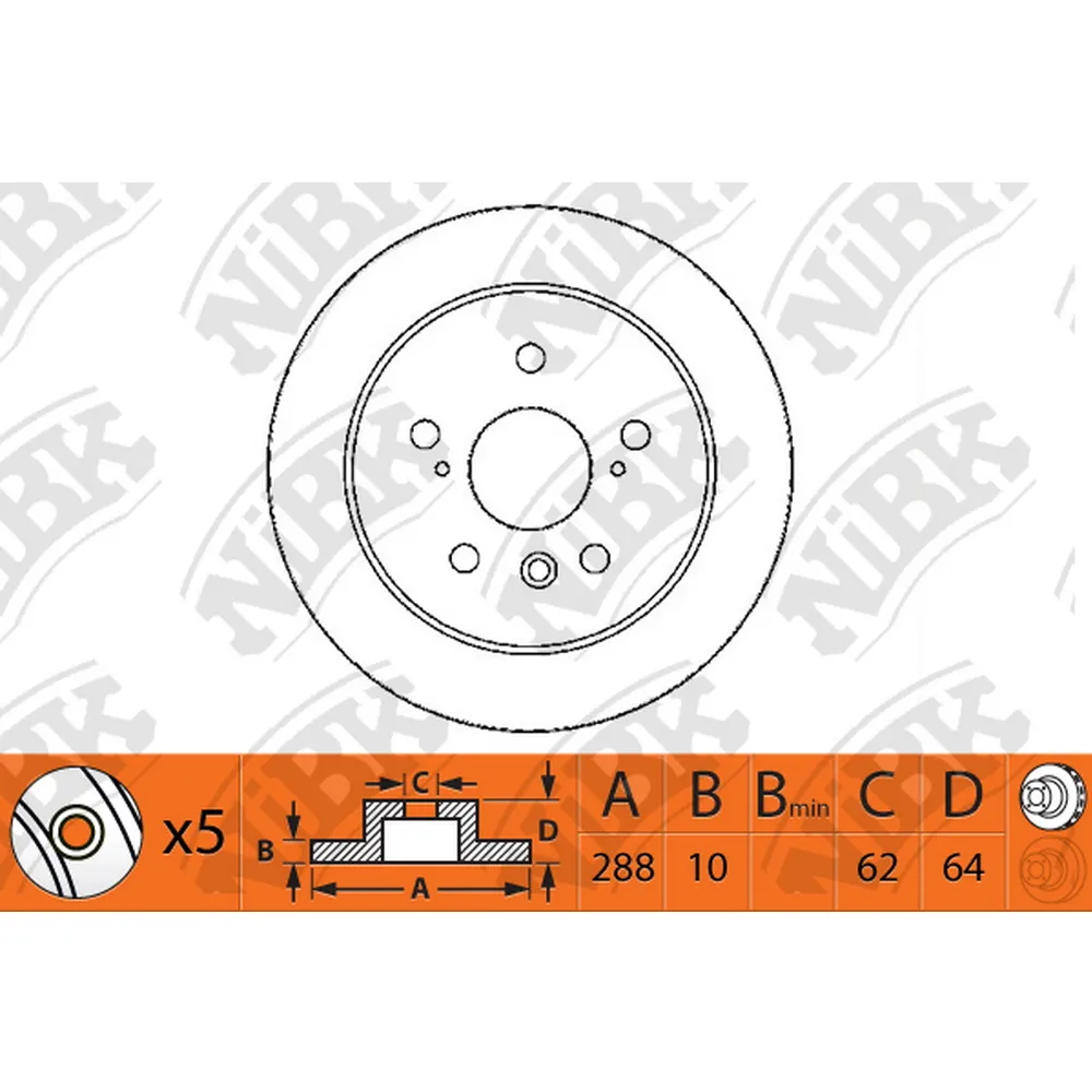 Диск тормозной задний TOYOTA CAMRY 01-06 NIBK RN1223