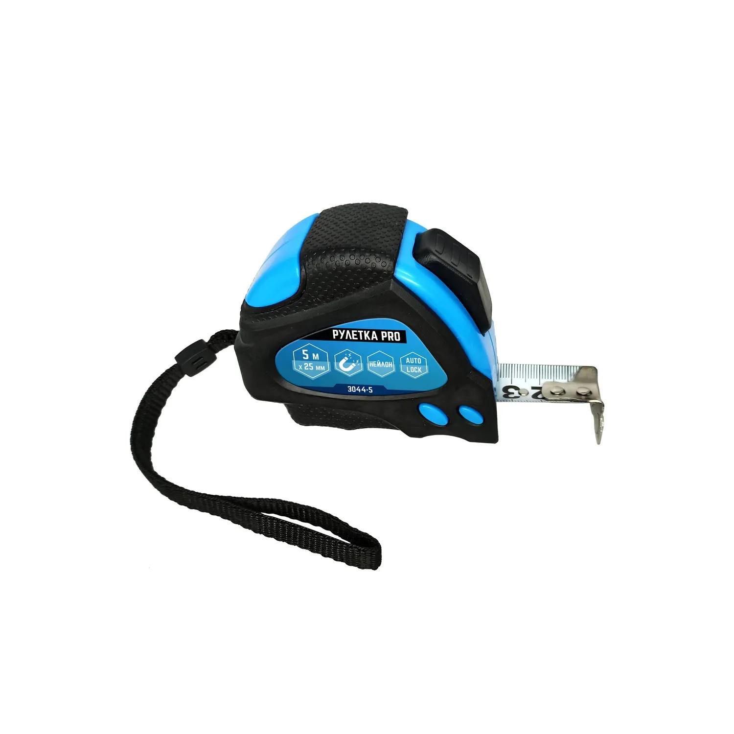 Рулетка нейлон 5 x 25 мм + автостоп VertexTools 3044-5