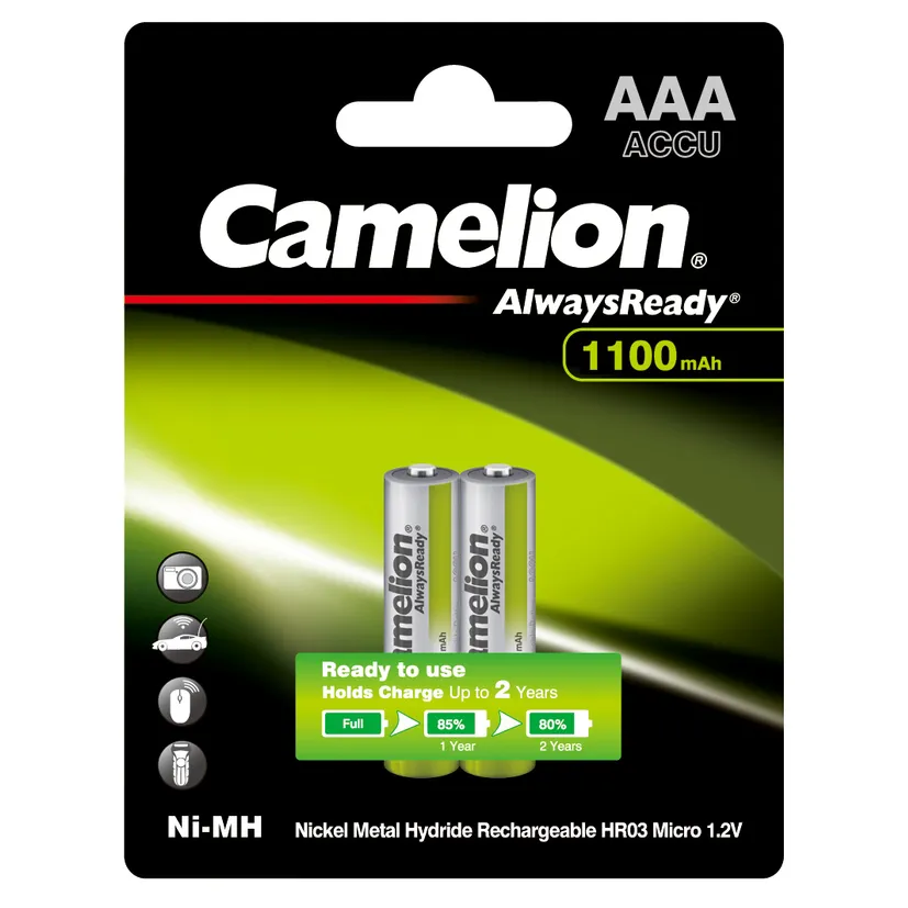 Батарейка Ni-Mh Camelion Always Ready AAA 1,5V (2 шт) NHAAA1100BP2