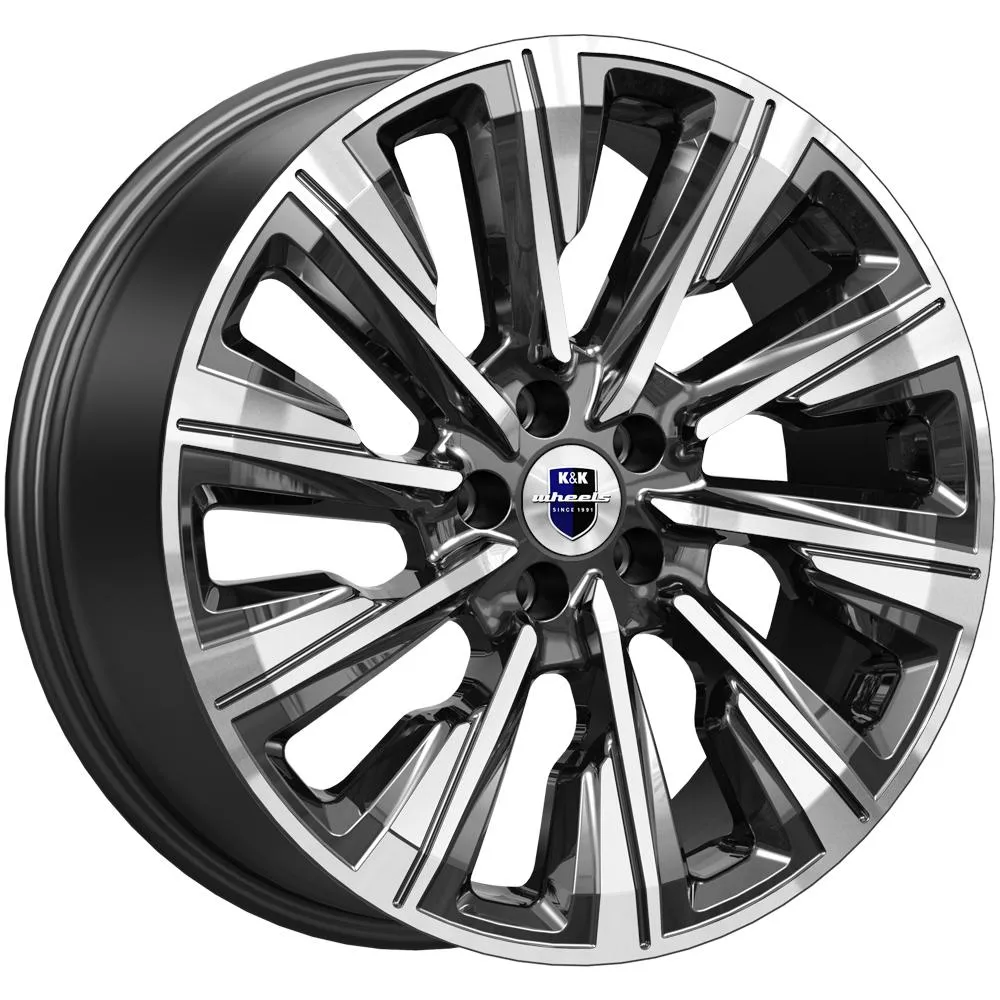 Диск литой R19 7.5J 5x108/60.1 ET49 КИК Галего Алмаз черный 80358