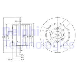 Диск тормозной задний OPEL VECTRA B DELPHI BG3141