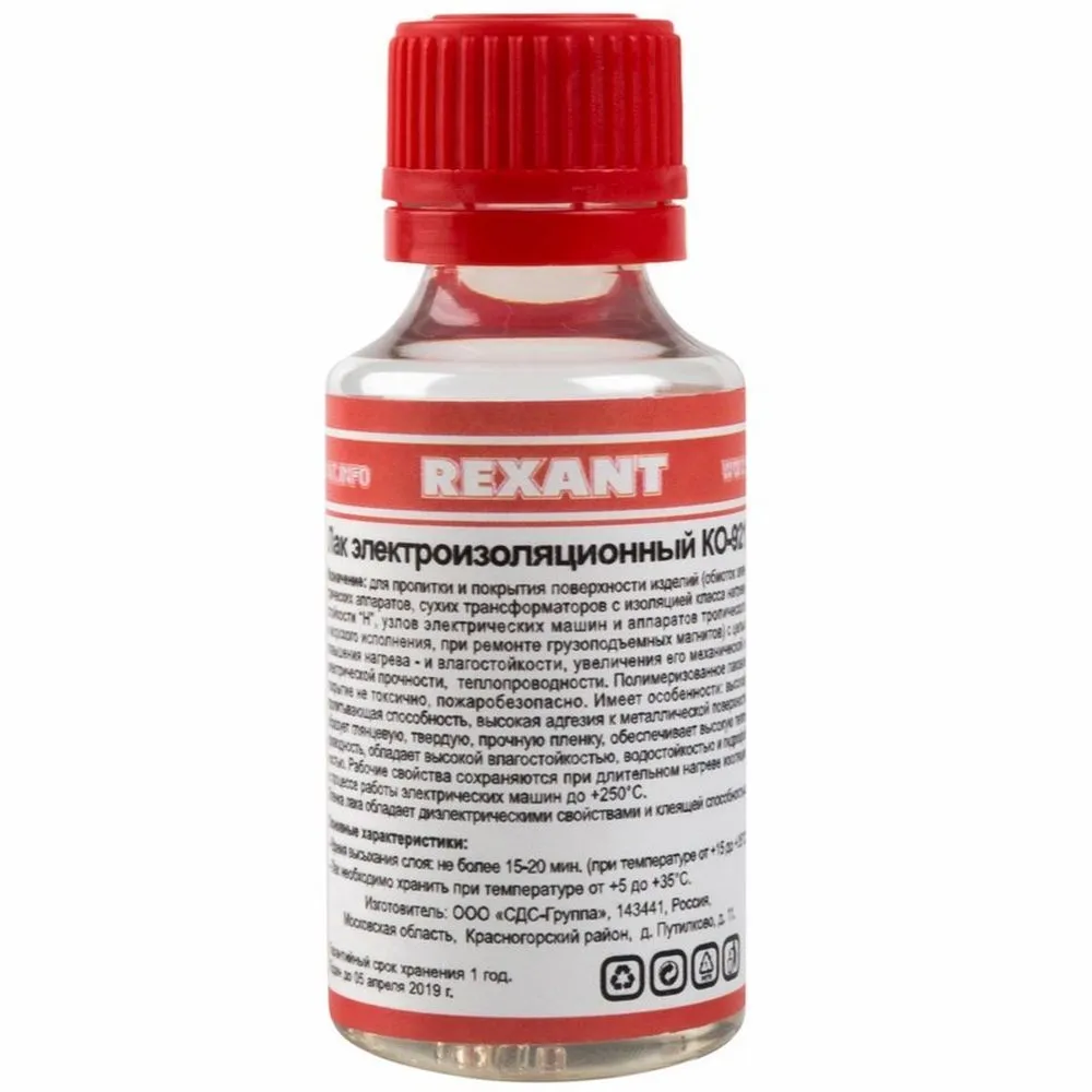 Лак электроизоляционный , KO-921, 30 мл, флакон REXANT 09-3788
