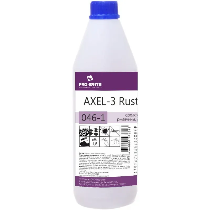 Профхим спец пятновывод кровь-ржавч Pro-Brite/AXEL-3 Rust Remover, 1л 628300