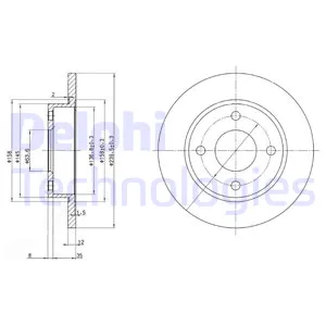 Диск тормозной DELPHI BG3055