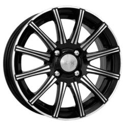 Диск литой R15 6J 5x112/66.6 ET45 КИК Сиеста алмаз черный 12803