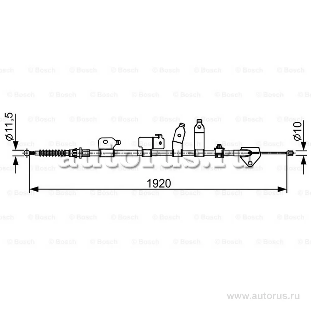 Трос ручного тормоза R TOYOTA Auris II 2013> /L=1920mm BOSCH 1 987 482 438