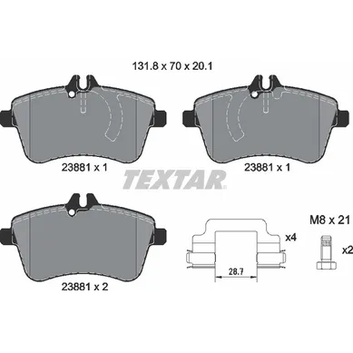 Колодки тормозные передние TEXTAR 2388101