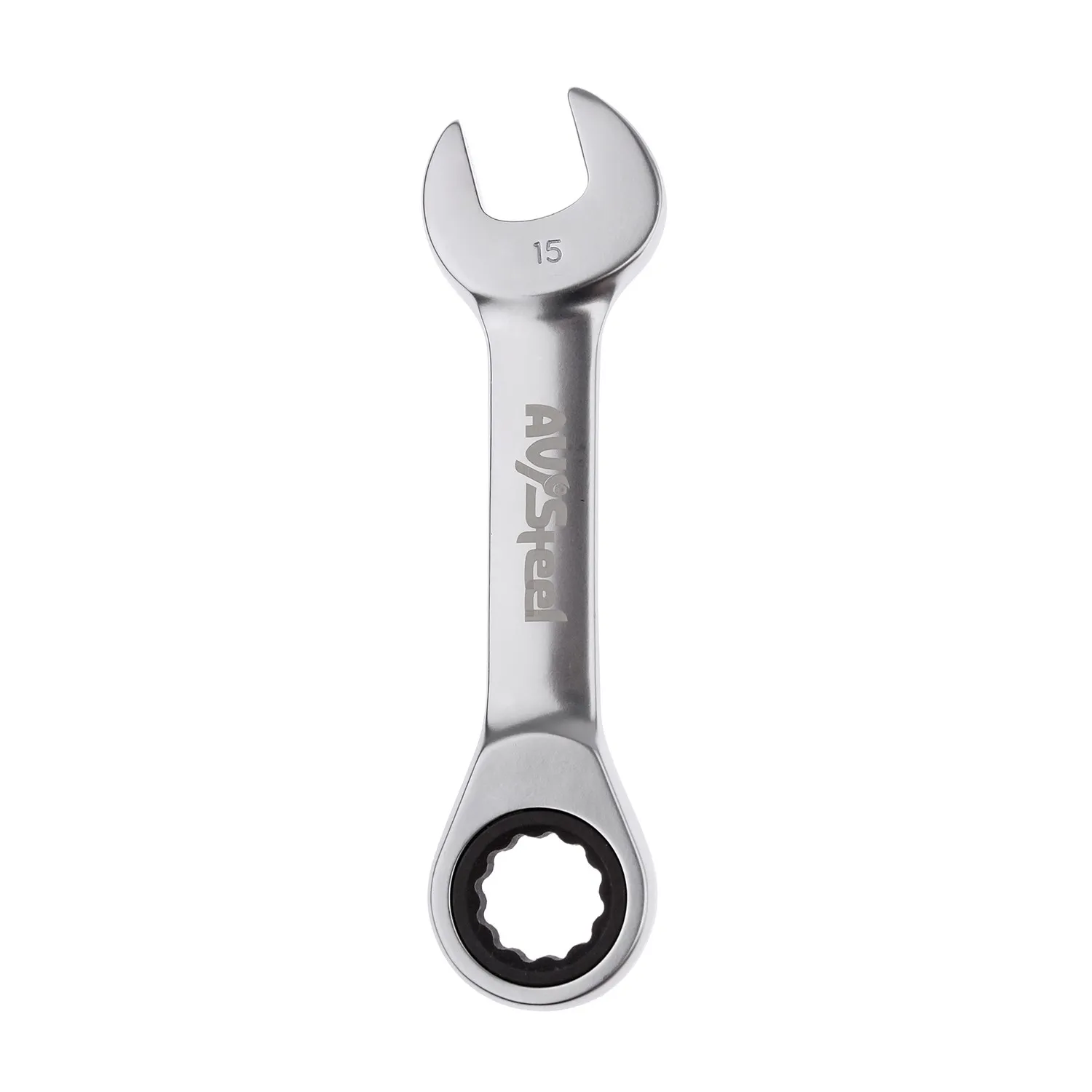 Ключ комбинированный, трещоточный, укороченный, 15 мм AVSTEEL AV-315315