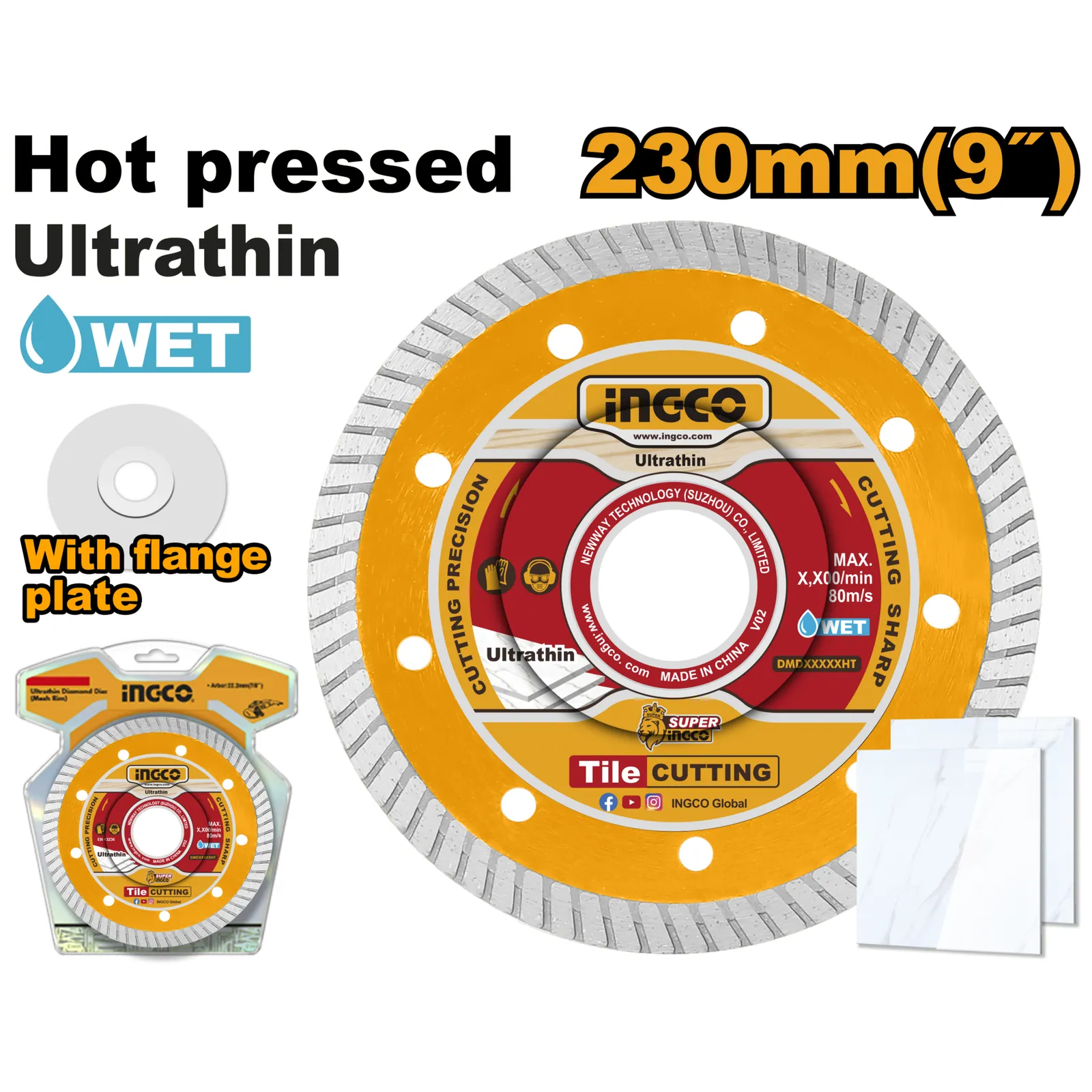Диск алмазный ультратонкий 230 мм INGCO DMD032301HT