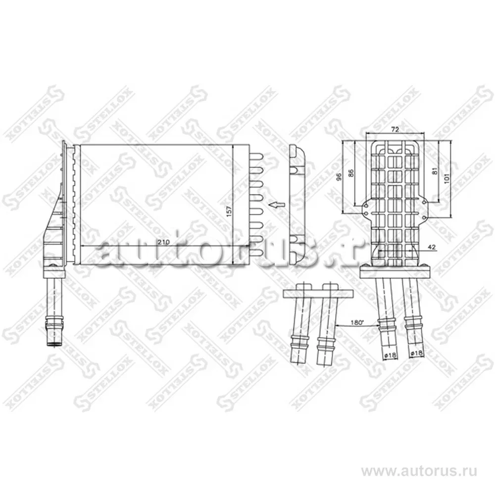 Радиатор печки левый Renault Espace all 97> STELLOX 10-35026-SX