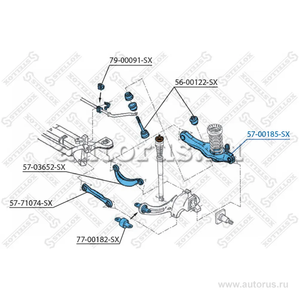 Рычаг задний нижний Ford Focus 98-04 STELLOX 57-00185-SX