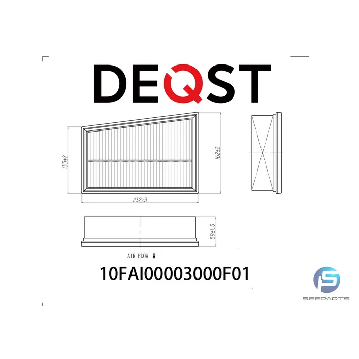 Фильтр воздушный NISSAN QASHQAI (J10) 02.07-NISSAN X-TRAIL (T31) 06 DEQST 10FAI00003000