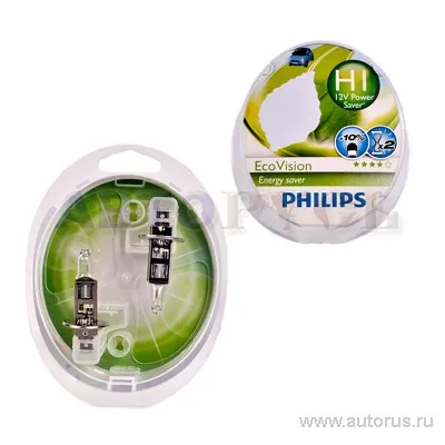 Лампа 12V H1 55W PHILIPS EcoVision 2 шт. DUOBOX 12258 ECO