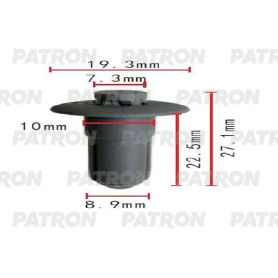 Клипса пластмассовая Chrysler, Dodge, Ford применяемость: отделка салон PATRON P37-1889