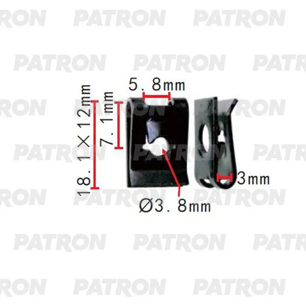 Скоба крепежная (комплект 10шт) Скоба бампера Hyundai Kia PATRON P37-2318S