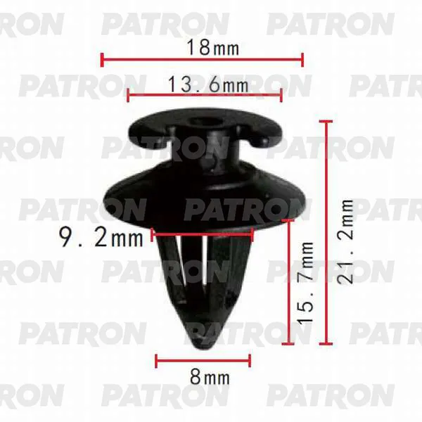 Клипса пластмассовая (упаковка 100шт) Audi, BMW, Ford, Seat, Skoda, Vol PATRON P370249A