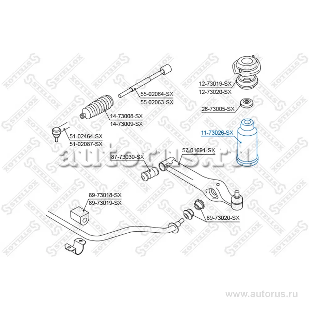 Отбойник-пыльник амортизатора переднего Daewoo Matiz 98> STELLOX 11-73026-SX