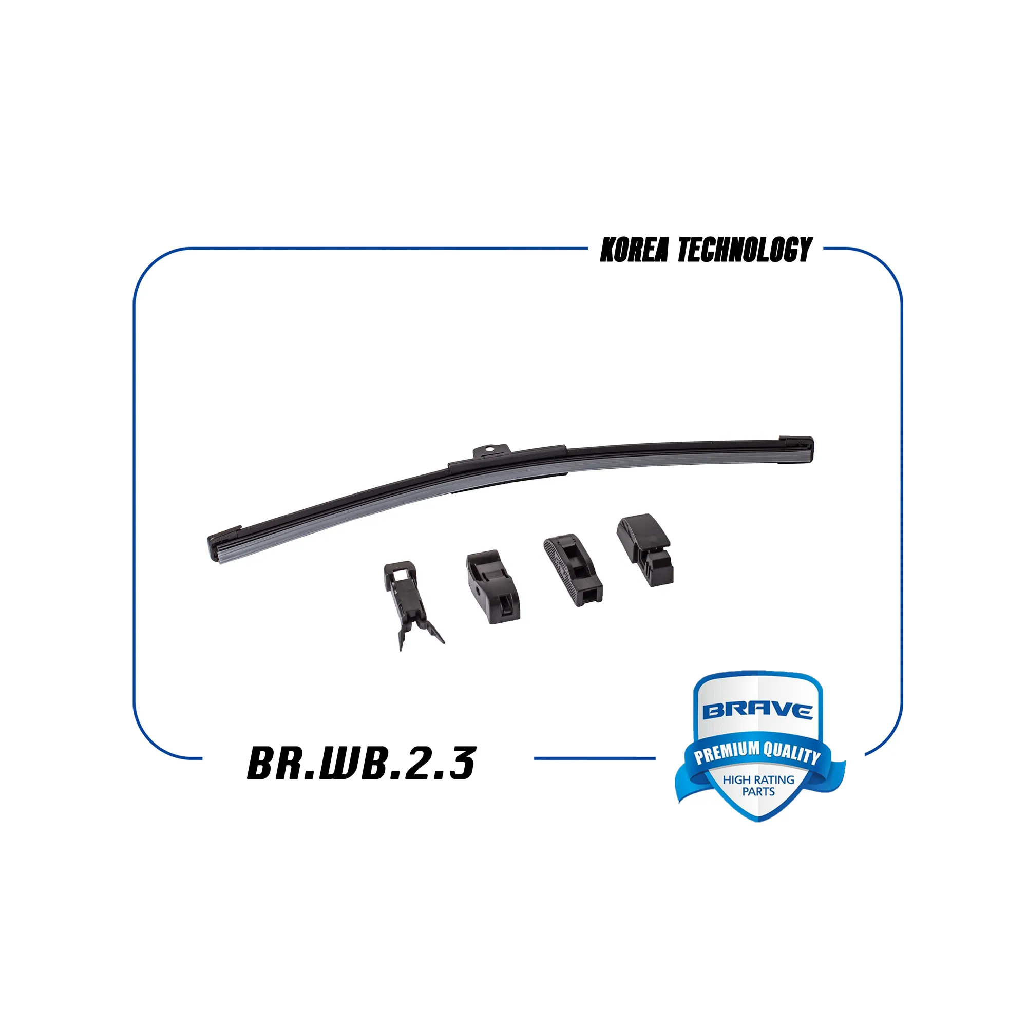 Щетка стеклоочистителя бескаркасная 380 мм, 4 адаптера Brave BR.WB.2.3 BRAVE BRWB23