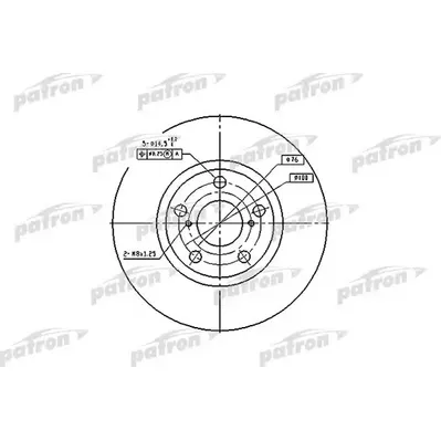 Диск тормозной передний TOYOTA: AVENSIS 97-03, AVENSIS LIFTBACK 97- PATRON PBD4046