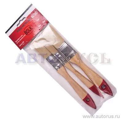Набор кистей плоских 1/2-3/4-1 натуральная щетина, 3шт BOLK BK73003