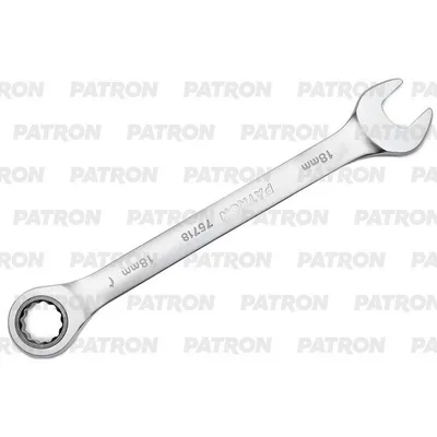 Ключ комбинированный трещоточный, 18 мм PATRON P-75718