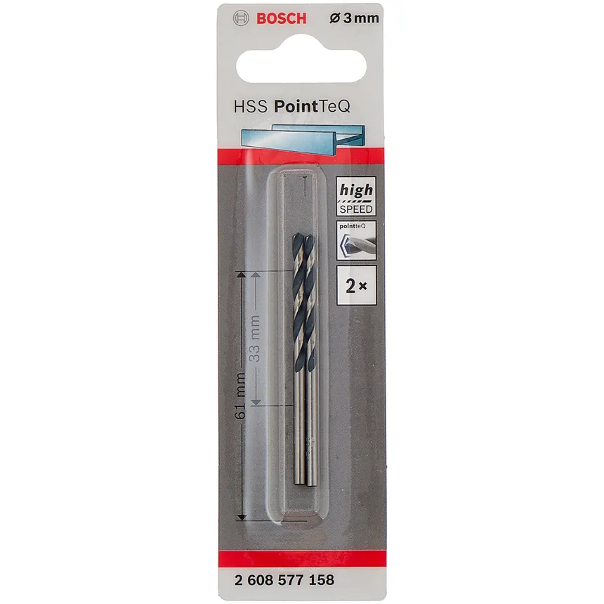 Сверла 2 HSS PointTeQ 3 мм BOSCH 2608577158