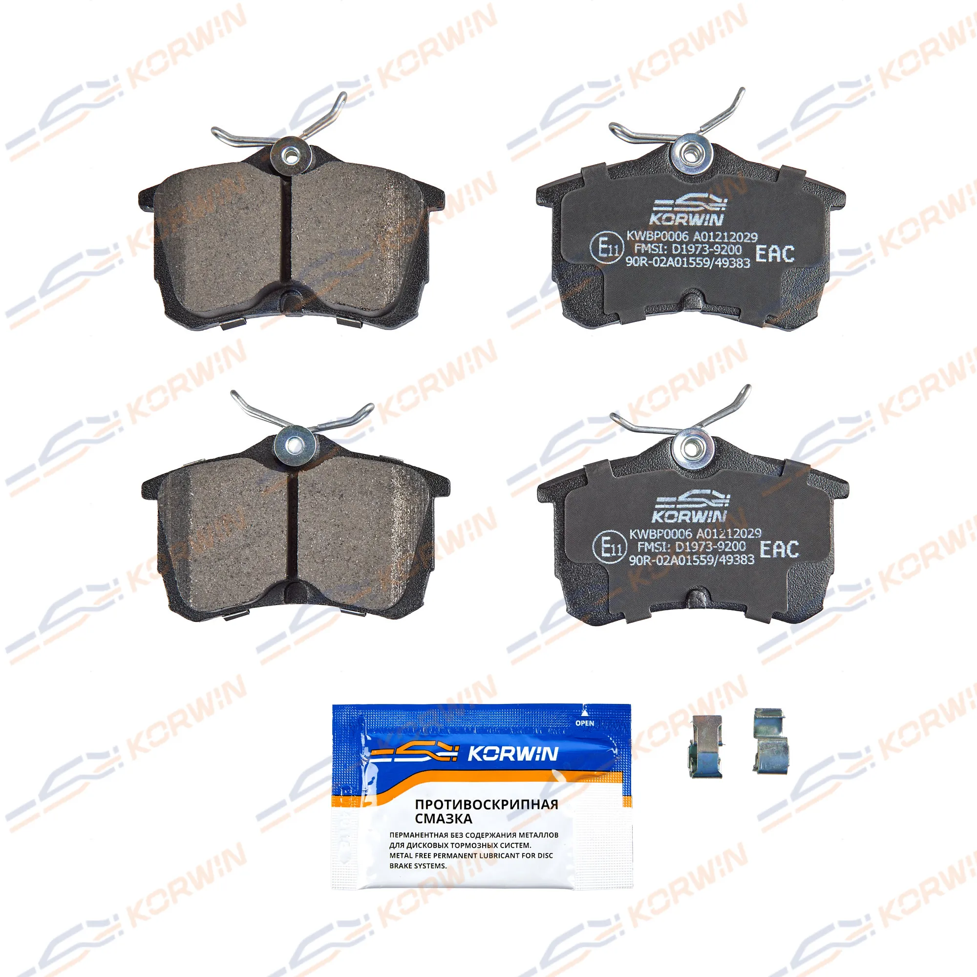 Колодки тормозные зад. Honda Accord VI-VII 97-08 KORWIN KWBP0006