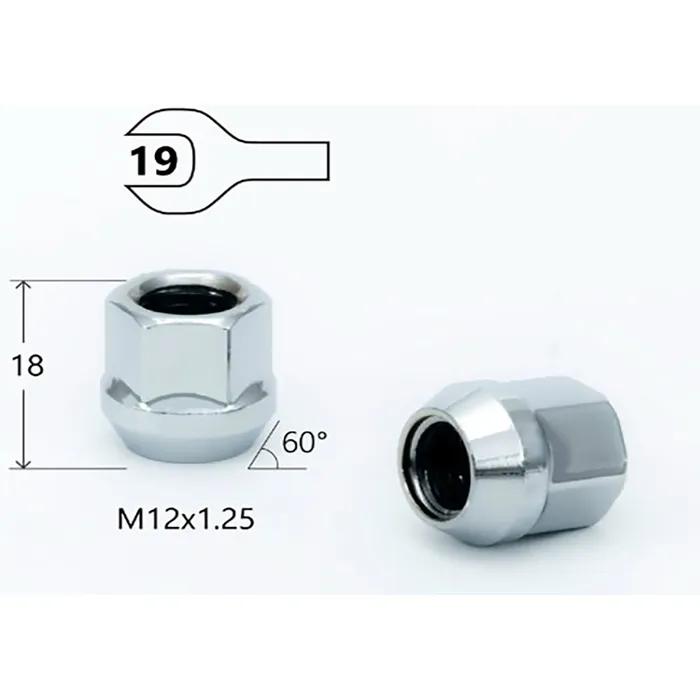 Гайка M12X1,25 18мм Конус, открытая, кл19мм Хром SDS FPA00003CHX