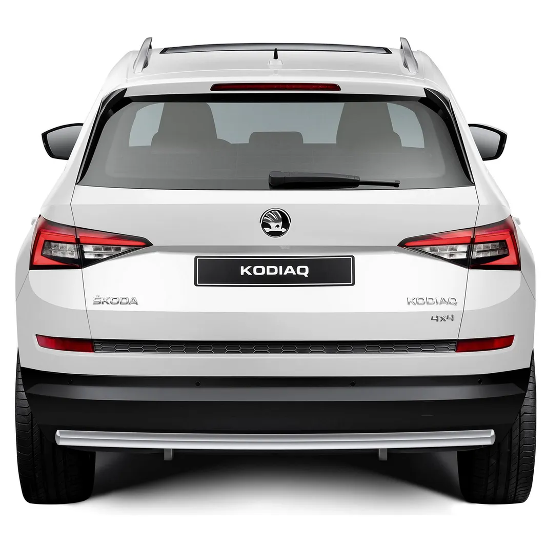 Защита заднего бампера d57 Rival для Skoda Kodiaq I 2017-н.в., нерж. сталь, R.5101.004