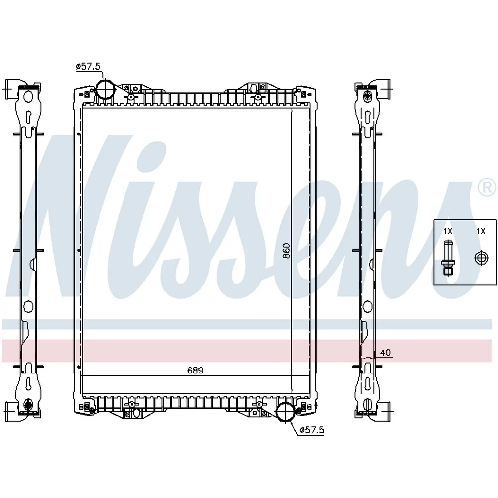 Радиатор водяной Scania P-series NISSENS 67259A