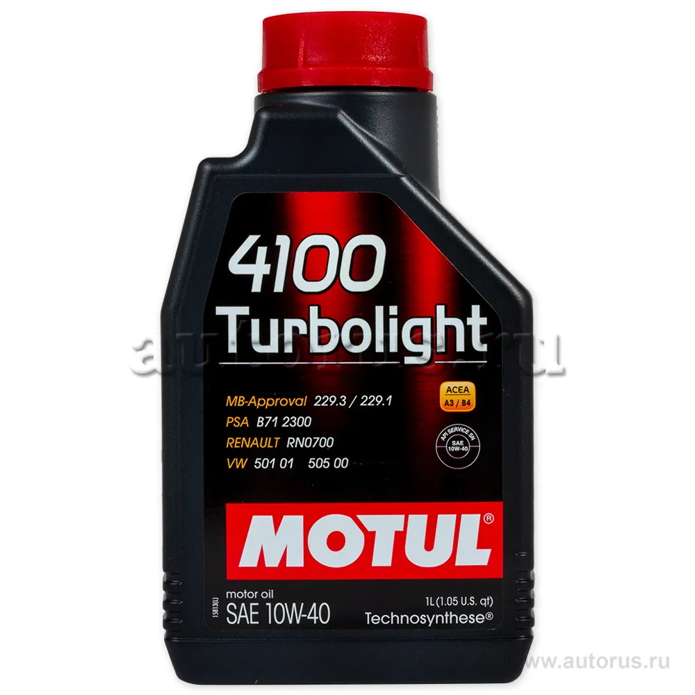 Масло моторное Motul 4100 Turbolight A3/B4 10W-40 полусинтетическое 1 л 108644