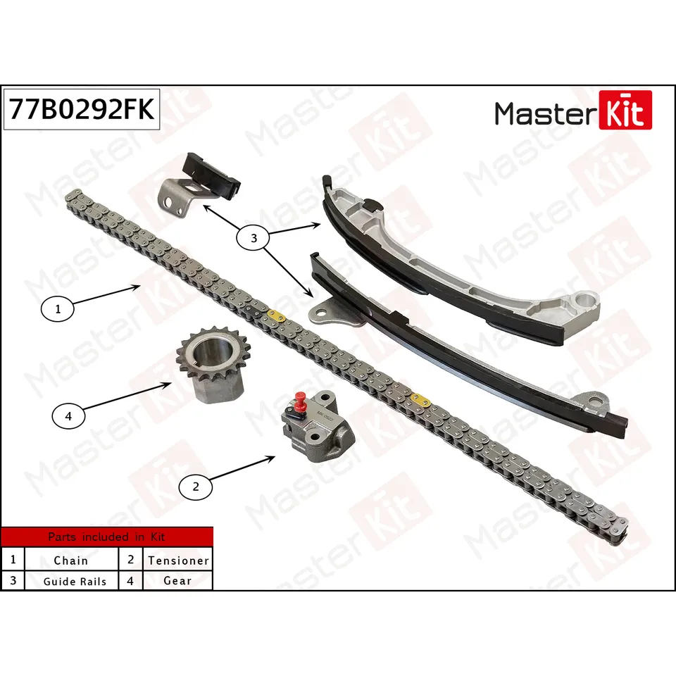 Комплект цепи ГРМ TOYOTA CAMRY (V50) 11- 6AR-FSE MASTERKIT 77B0292FK