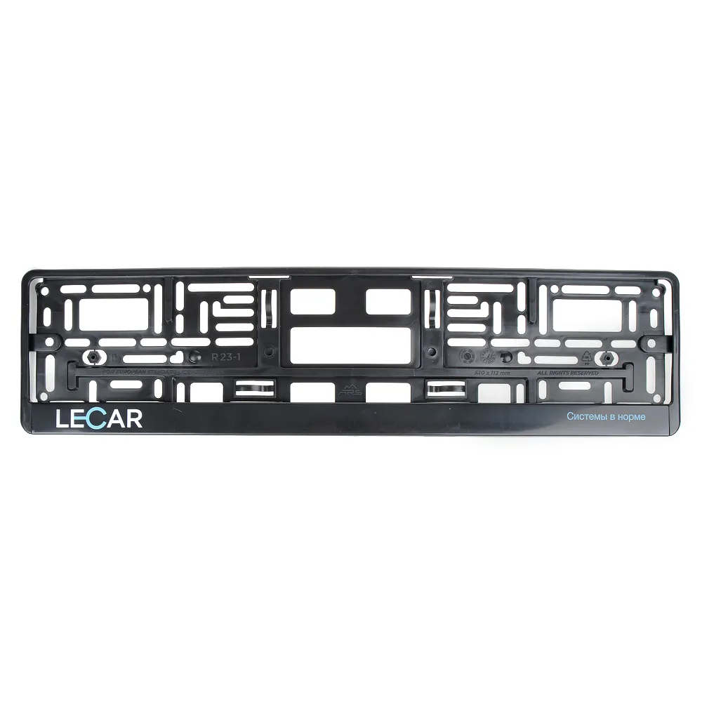 Рамка под номерной знак черная шелкография с вкладышем LECAR LECAR000050408