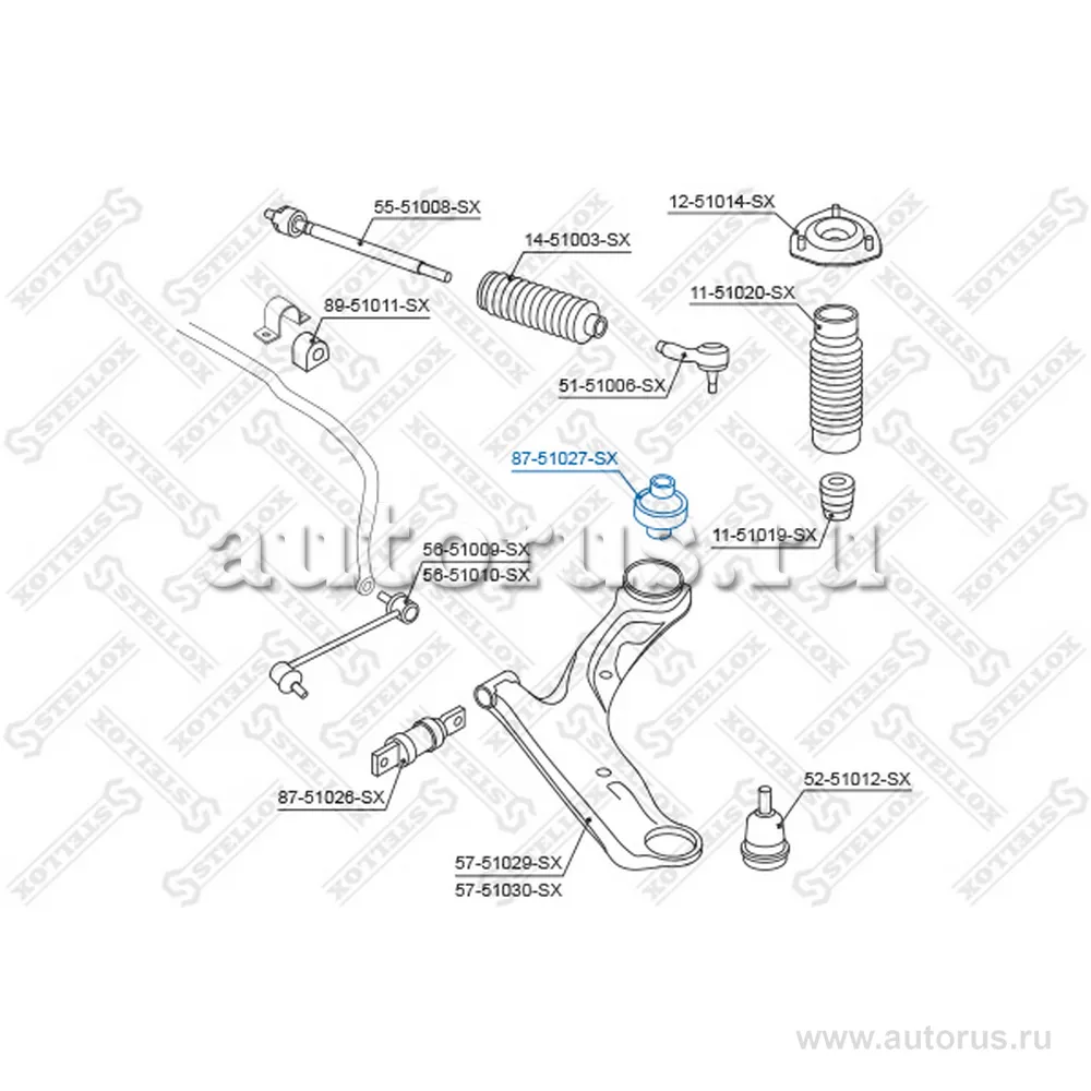 Сайлентблок рычага зад. hyundai santa fe 00 STELLOX 87-51027-SX