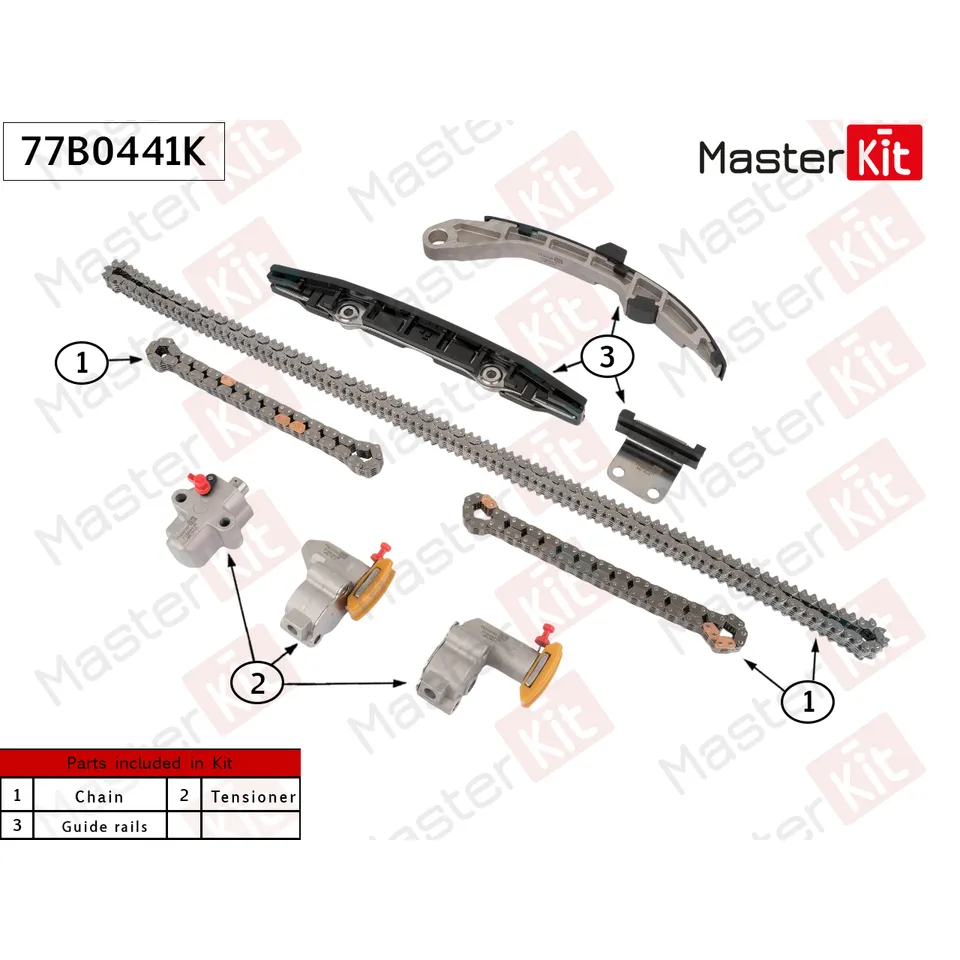 Комплект цепи ГРМ NISSAN/INFINITI VQ35DE MASTERKIT 77B0441K