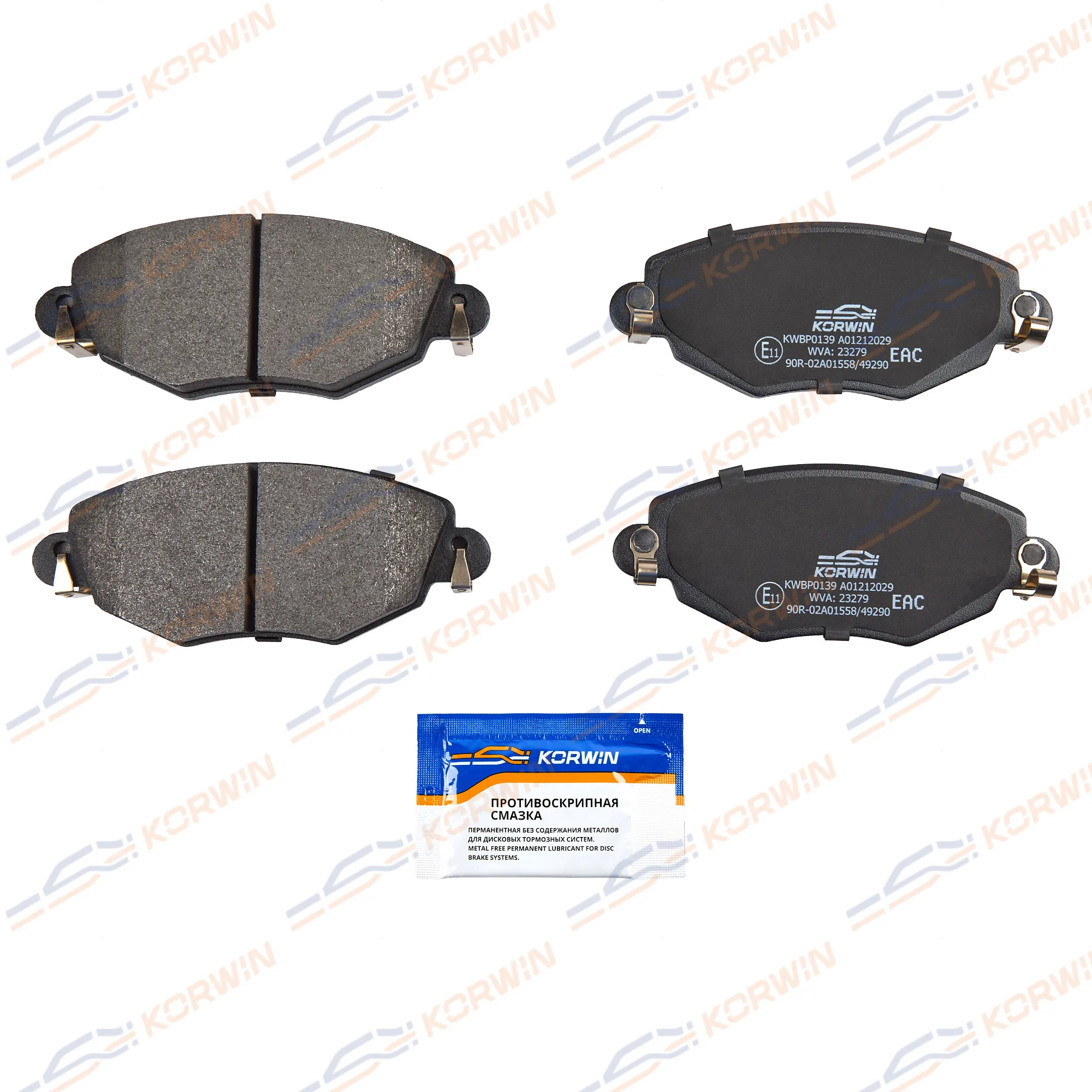 Колодки тормозные перед. Ford Mondeo III (00-07)/Jaguar X-Type (X400) 01-09 KORWIN KWBP0139